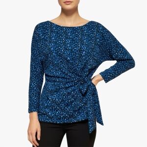 Ann Taylor Blue Leopard Blouse